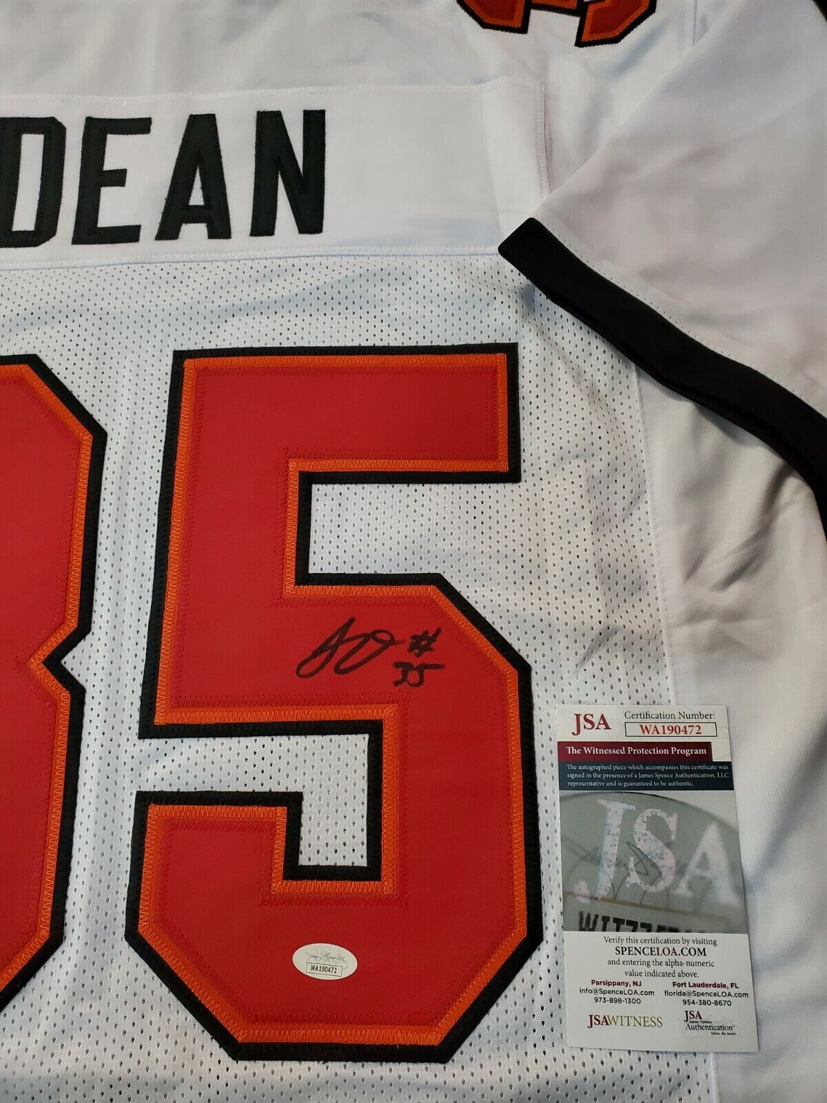Tampa Bay Buccaneers Jamel Dean Autographed Signed Jersey Jsa Coa – MVP  Authentics