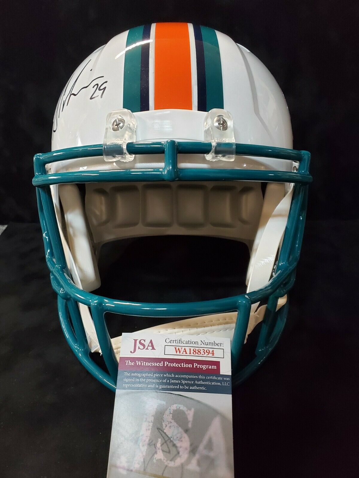 MVP Authentics Miami Dolphins Pat Surtain Sam Madison Signed F/S Speed Replica Helmet Jsa Coa 292.50 sports jersey framing , jersey framing