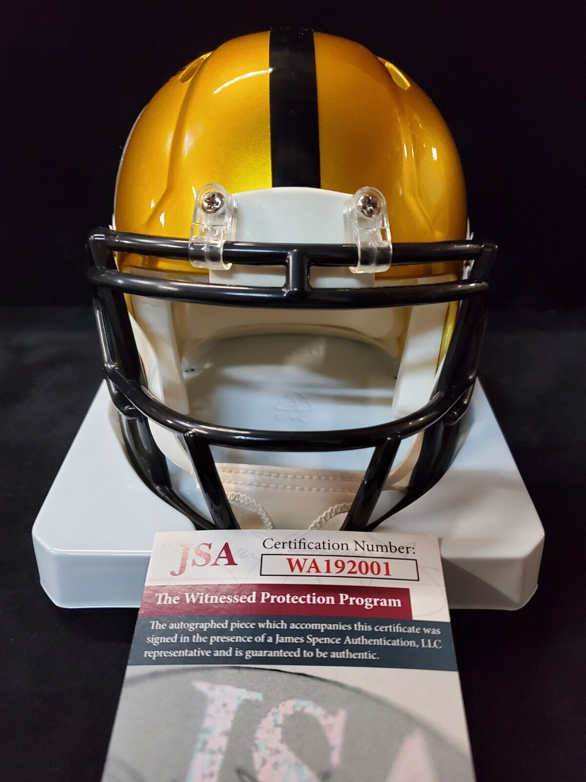 MVP Authentics Pittsburgh Steelers Tommy Maddox Signed Flash Mini Helmet Jsa Coa 90 sports jersey framing , jersey framing