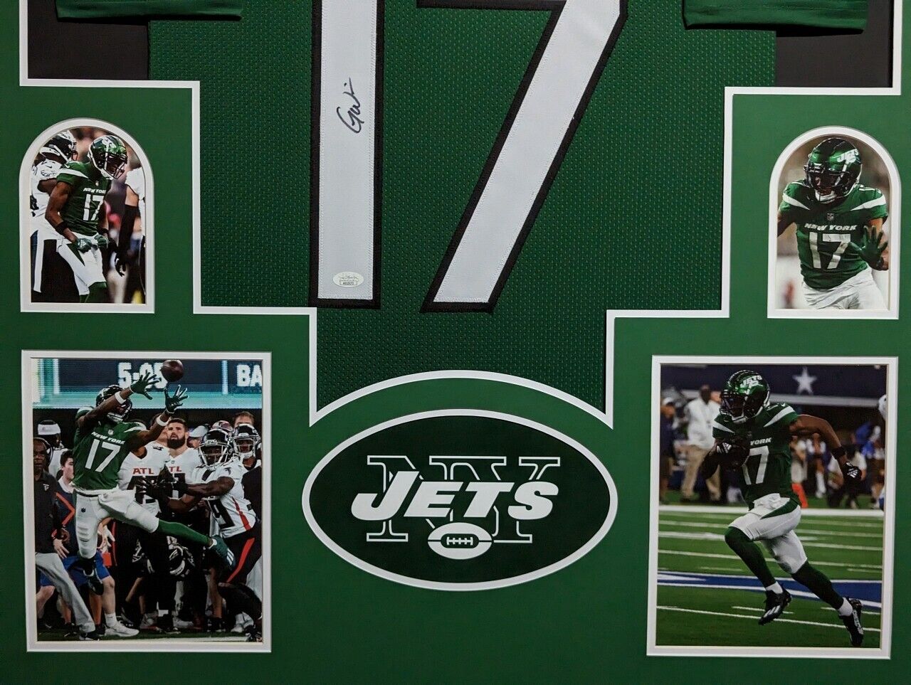 MVP Authentics Framed New York Jets Garrett Wilson Autographed Signed Jersey Jsa Coa 427.50 sports jersey framing , jersey framing