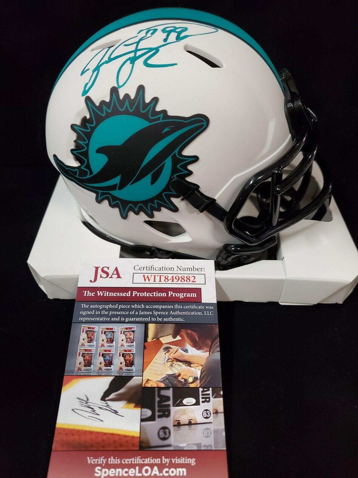 MVP Authentics Jason Taylor Autographed Signed Miami Dolphins Lunar Mini Helmet Jsa Coa 116.10 sports jersey framing , jersey framing
