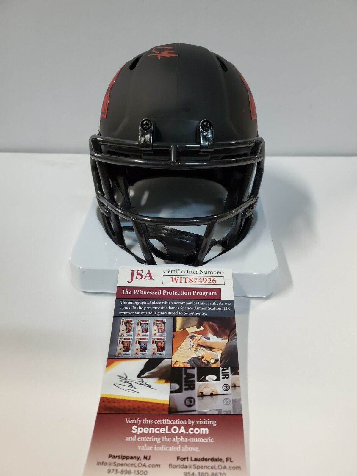MVP Authentics Arizona Cardinals Chase Edmonds Autographed Eclipse Mini Helmet Jsa Coa 135 sports jersey framing , jersey framing