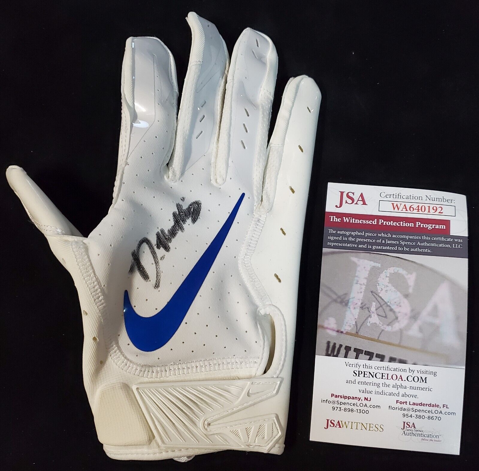 MVP Authentics Denver Broncos Damarri Mathis Autographed Signed Glove Jsa Coa 90 sports jersey framing , jersey framing