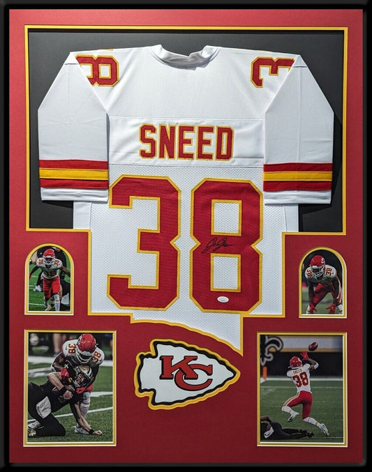 MVP Authentics Framed Kansas City Chiefs L'jarius Sneed Autographed Signed Jersey Jsa Coa 449.10 sports jersey framing , jersey framing
