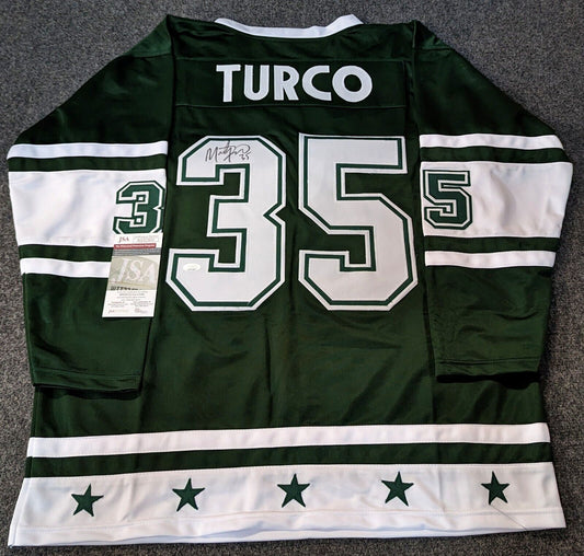 MVP Authentics Western All Stars Marty Turco Autographed Signed Jersey Jsa Coa 135 sports jersey framing , jersey framing