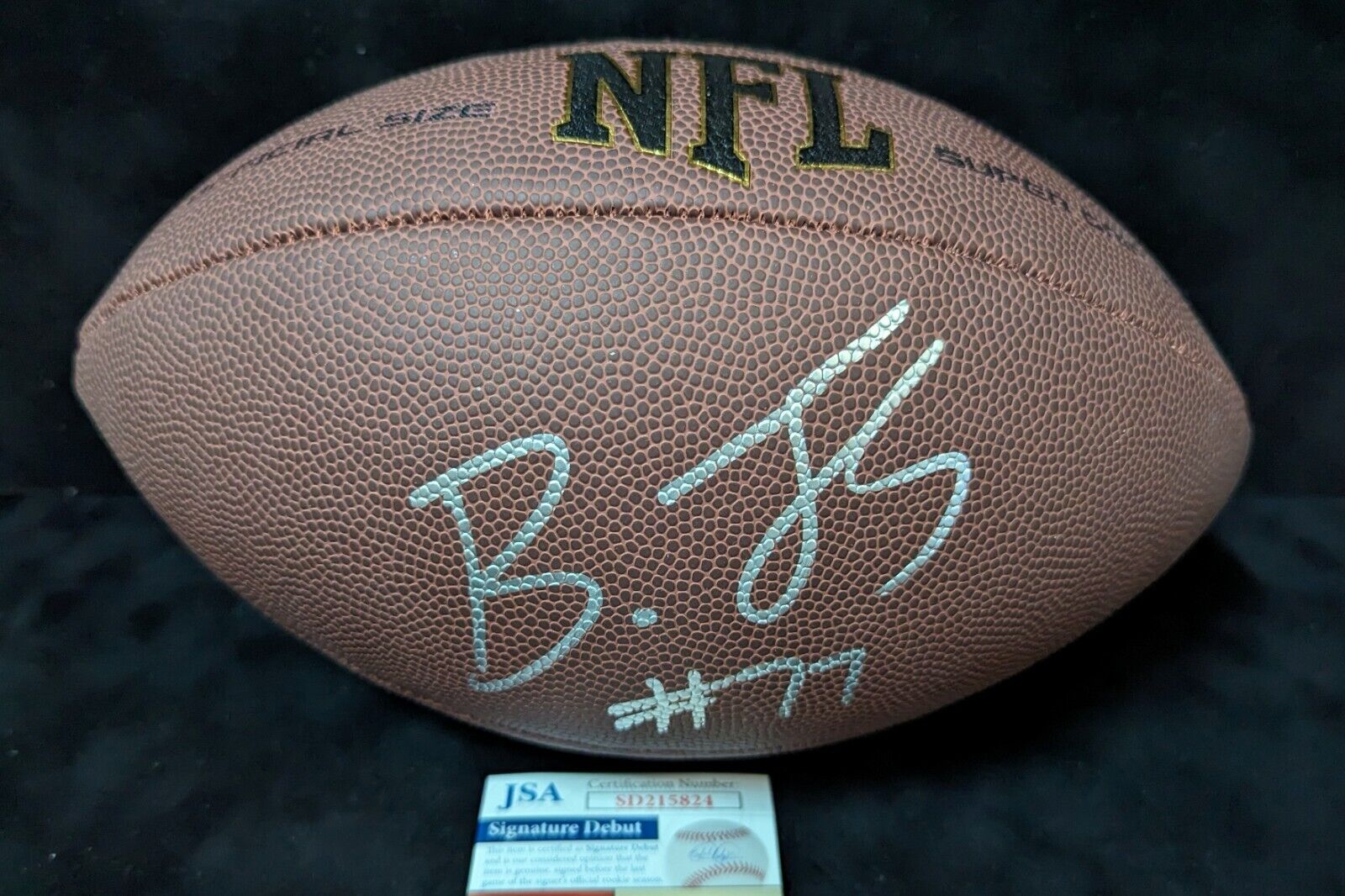MVP Authentics Pittsburgh Steelers Broderick Jones Signed Nfl Football Jsa Coa 81 sports jersey framing , jersey framing