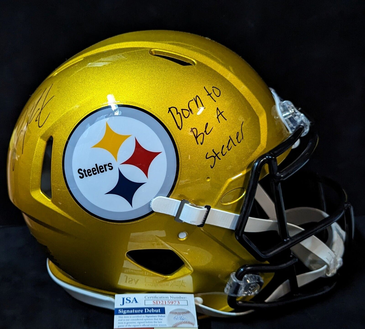MVP Authentics Pittsburgh Steelers Joey Porter Jr Signed Full Size Flash Auth Helmet Jsa Coa 495 sports jersey framing , jersey framing