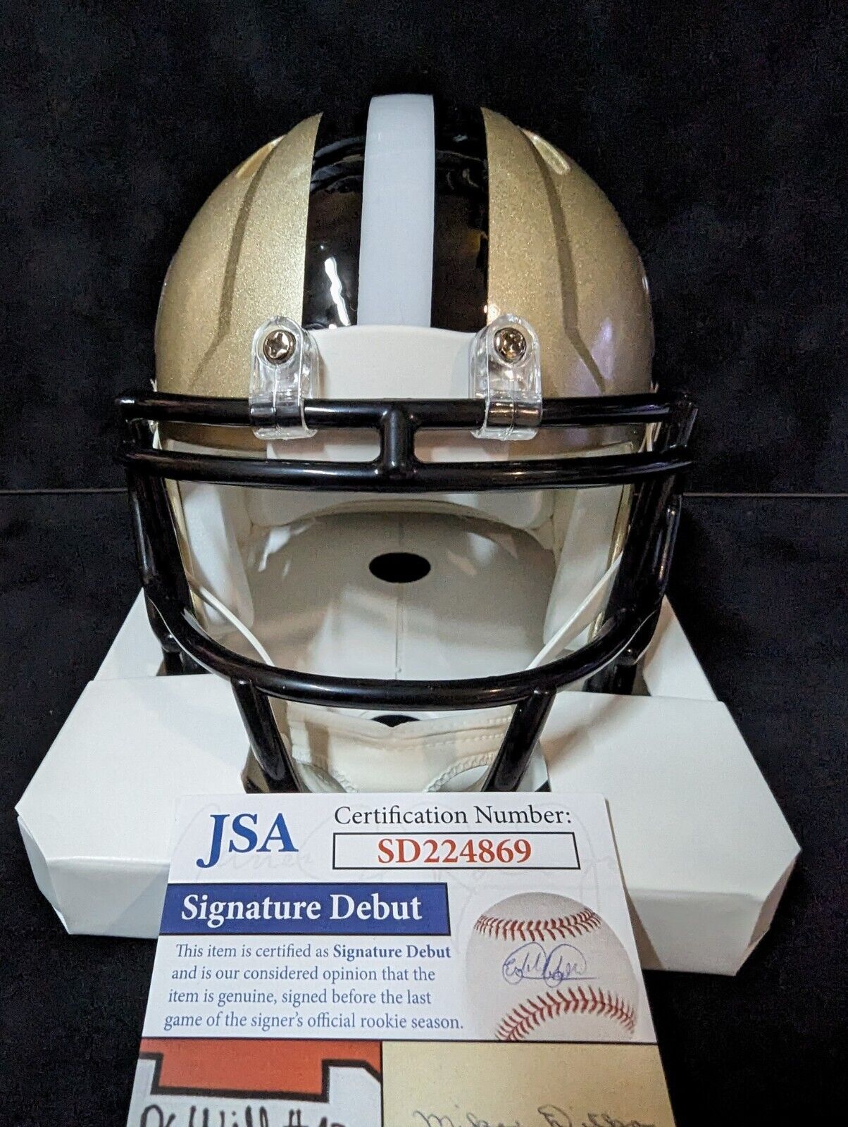 MVP Authentics New Orleans Saints Bryan Bresee Signed Speed Mini Helmet Jsa Coa 94.50 sports jersey framing , jersey framing