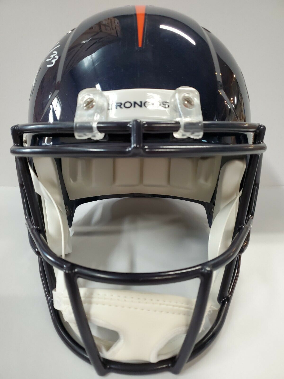 MVP Authentics Denver Broncos Javonte Williams Signed Speed Replica Full Size Helmet Bas Holo 242.10 sports jersey framing , jersey framing