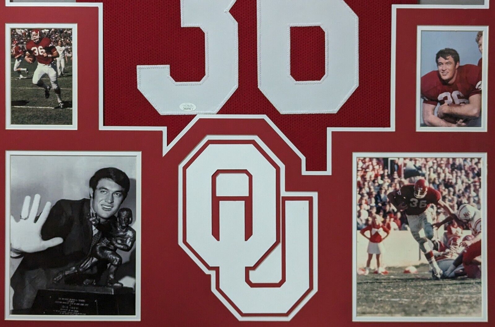 MVP Authentics Framed Oklahoma Sooners Steve Owens Autographed Signed Jersey Jsa Coa 585 sports jersey framing , jersey framing