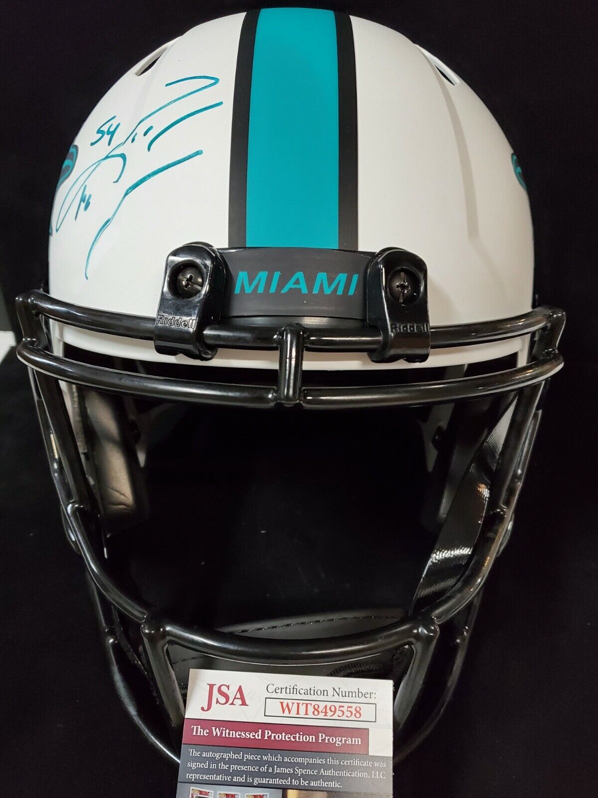 MVP Authentics Zach Thomas & Jason Taylor Signed Dolphins Full Size Lunar Rep Helmet Jsa Coa 629.10 sports jersey framing , jersey framing