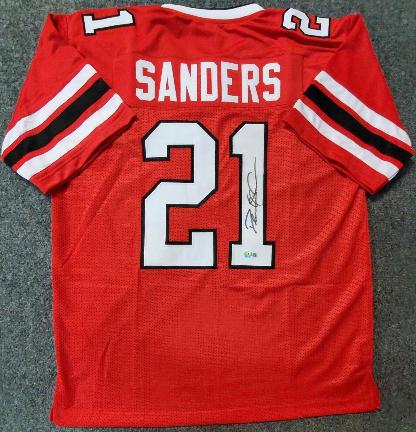 Deion Sanders Autographed and Framed Atlanta Falcons Jersey