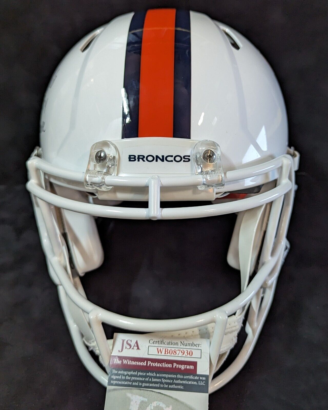 MVP Authentics Denver Broncos Pat Surtain Ii Signed Inscribed Full Sz T/B Authentic Helmet Jsa 540 sports jersey framing , jersey framing