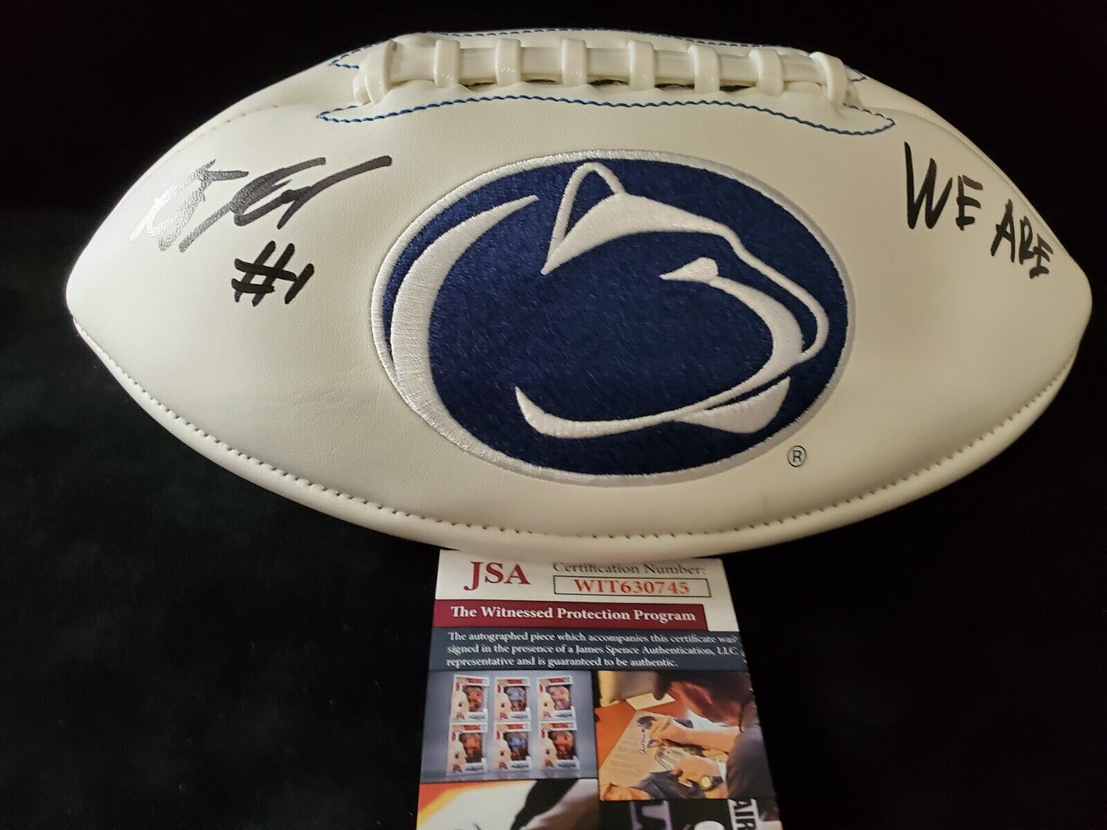 MVP Authentics Penn State Kj Hamler Autographed Signed Inscribed Logo Football Jsa  Coa 135 sports jersey framing , jersey framing