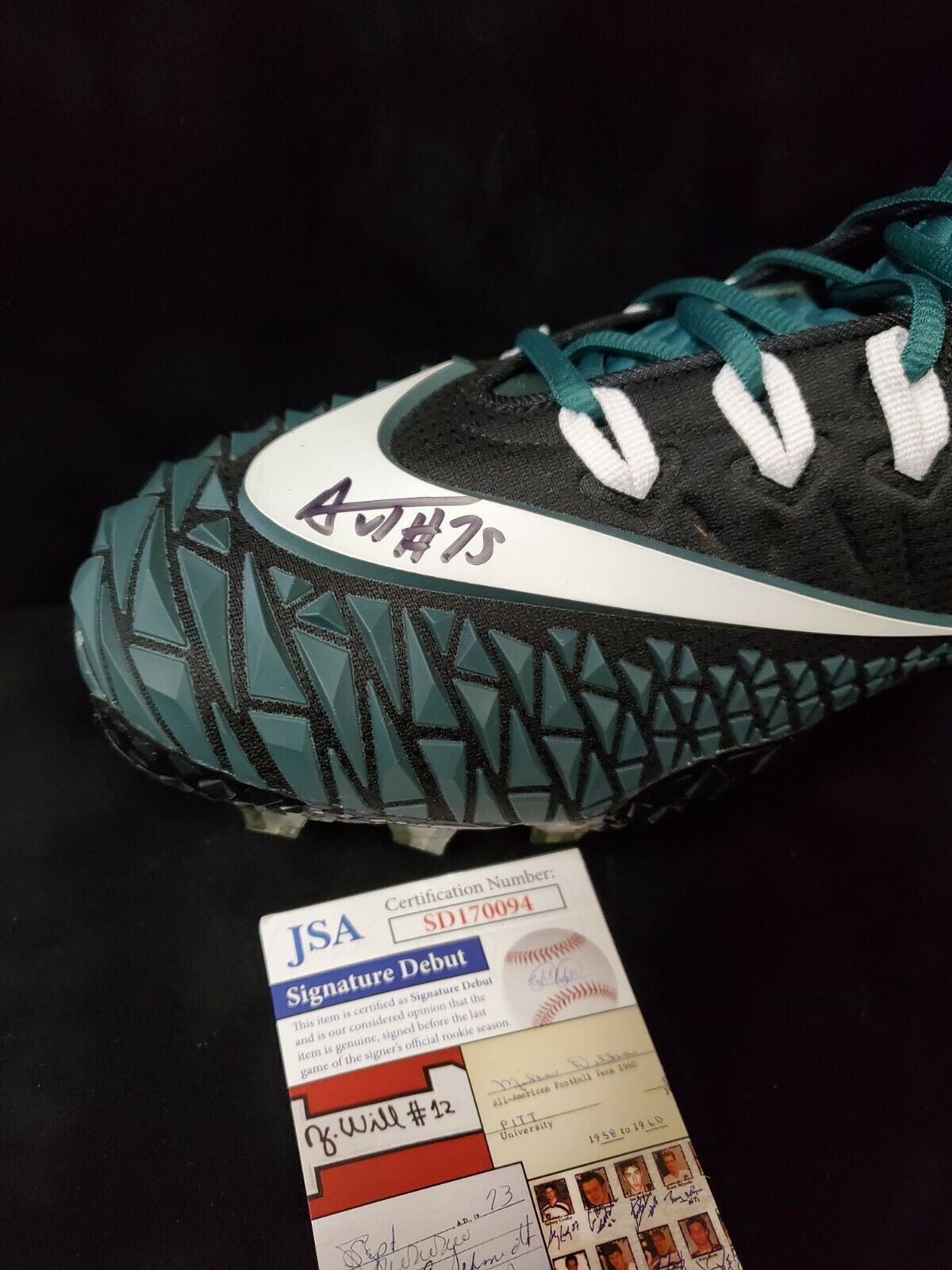 MVP Authentics N.Y. Jets Alijah Vera-Tucker Autographed Signed Cleat Jsa Coa 112.50 sports jersey framing , jersey framing