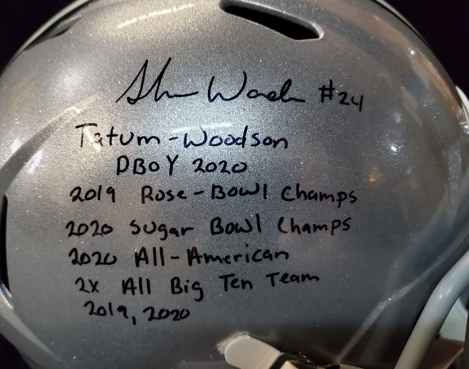 MVP Authentics Shaun Wade Autographed Signed Ohio State Buckeyes Full Size Helmet Jsa Debut Coa 314.10 sports jersey framing , jersey framing