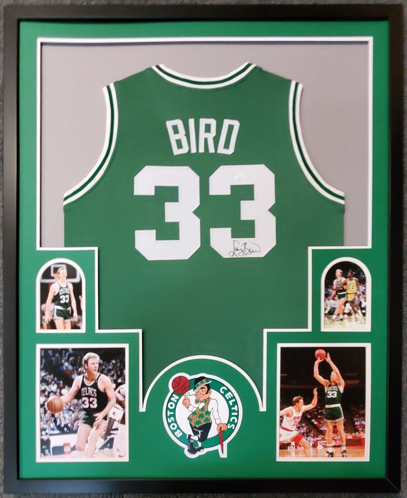 MVP Authentics Framed Boston Celtics Larry Bird Autographed Signed Jersey Jsa Coa 539.10 sports jersey framing , jersey framing