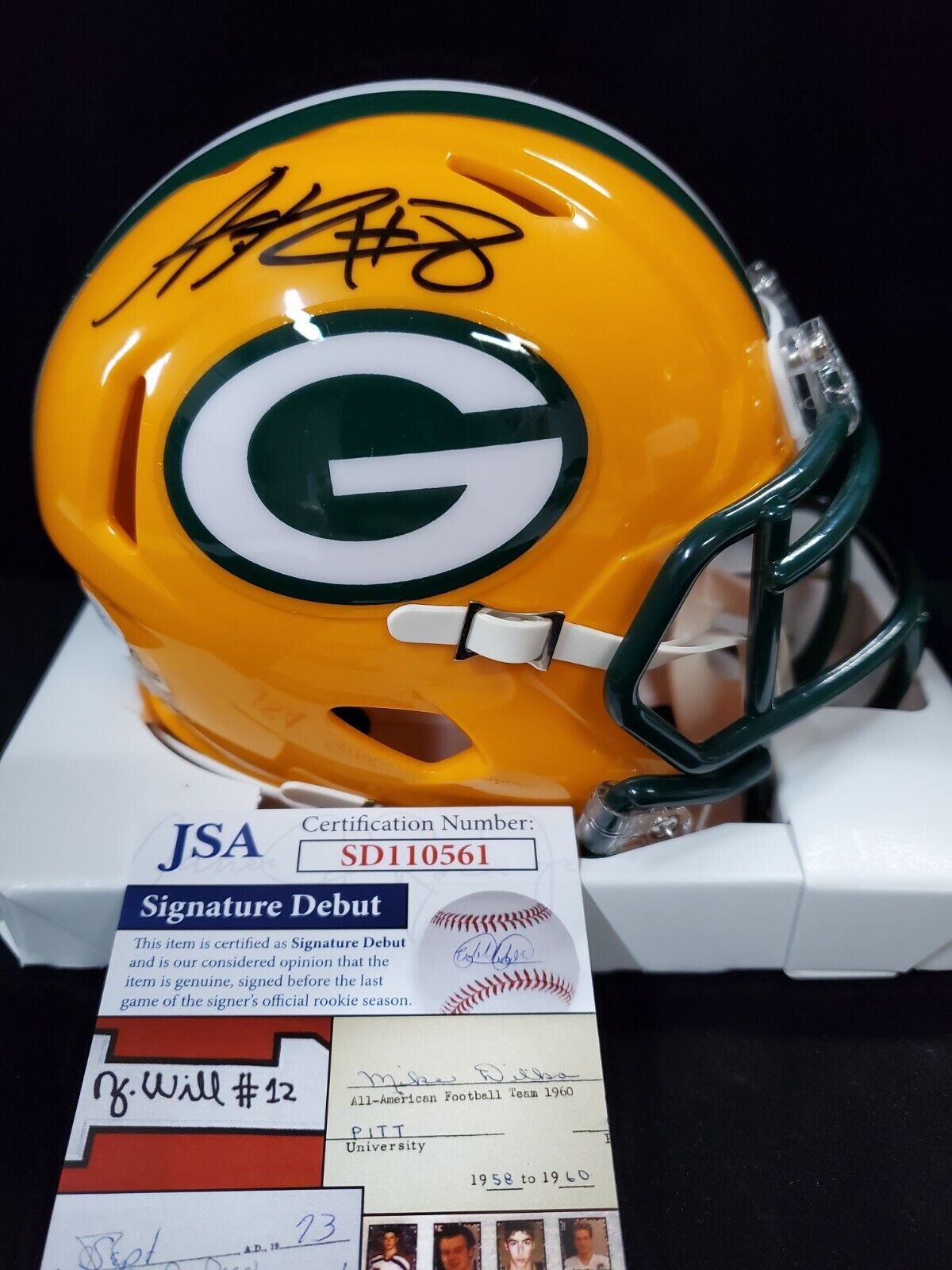 MVP Authentics Green Bay Packers Amari Rodgers Autographed Signed Speed Mini Helmet Jsa Coa 99 sports jersey framing , jersey framing
