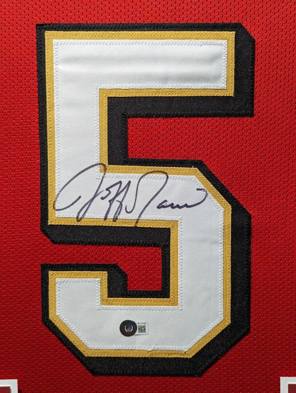 MVP Authentics Framed San Francisco 49Ers Jeff Garcia Autographed Signed Jersey Beckett Holo 405 sports jersey framing , jersey framing