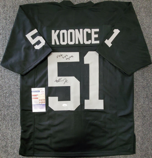 MVP Authentics Las Vegas Raiders Malcolm Koonce Autographed Inscribed Jersey Jsa Coa 112.50 sports jersey framing , jersey framing