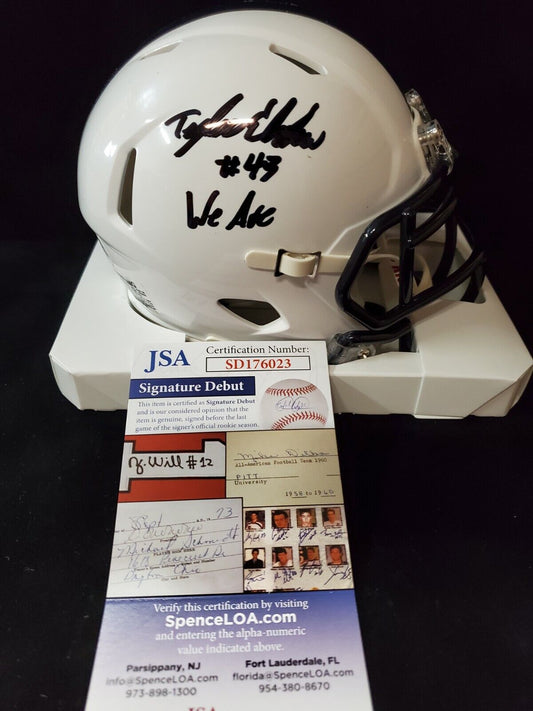MVP Authentics Penn State Nittany Lions Tyler Elsdon Autographed Signed Mini Helmet Jsa Coa 71.10 sports jersey framing , jersey framing