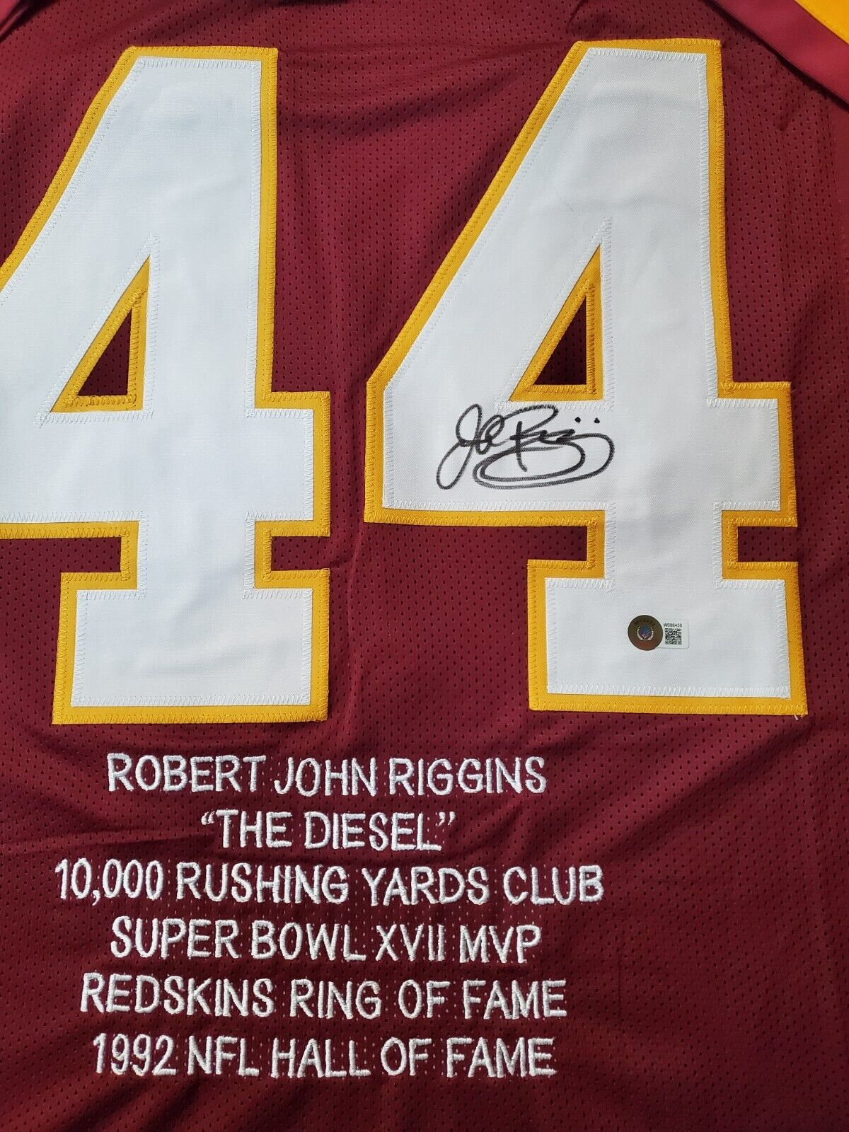 MVP Authentics Washington Football John Riggins Autographed Signed Stat Jersey Beckett Holo 225 sports jersey framing , jersey framing