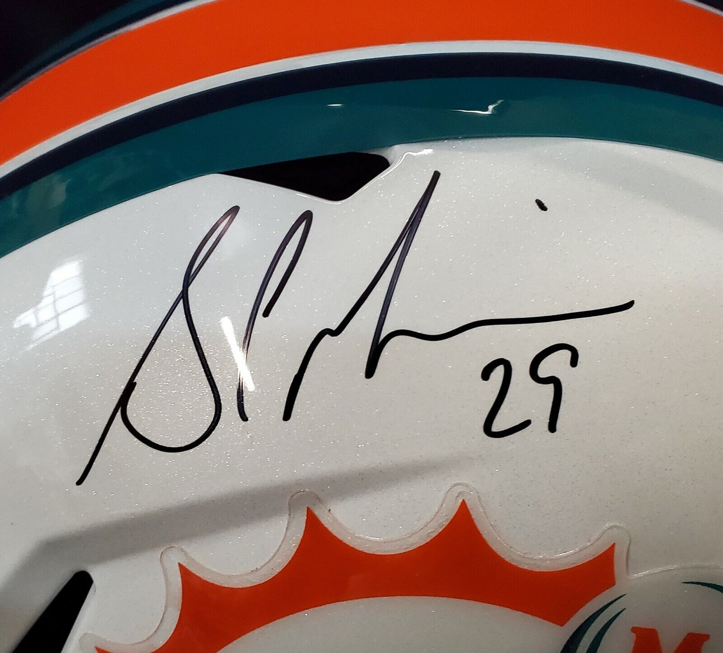 MVP Authentics Miami Dolphins Sam Madison Signed 5X Insc Full Size Speed Replica Helmet Jsa Coa 315 sports jersey framing , jersey framing