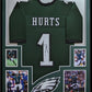 MVP Authentics Framed Philadelphia Eagles Jalen Hurts Autographed Signed #1 Jersey Jsa Coa 540 sports jersey framing , jersey framing