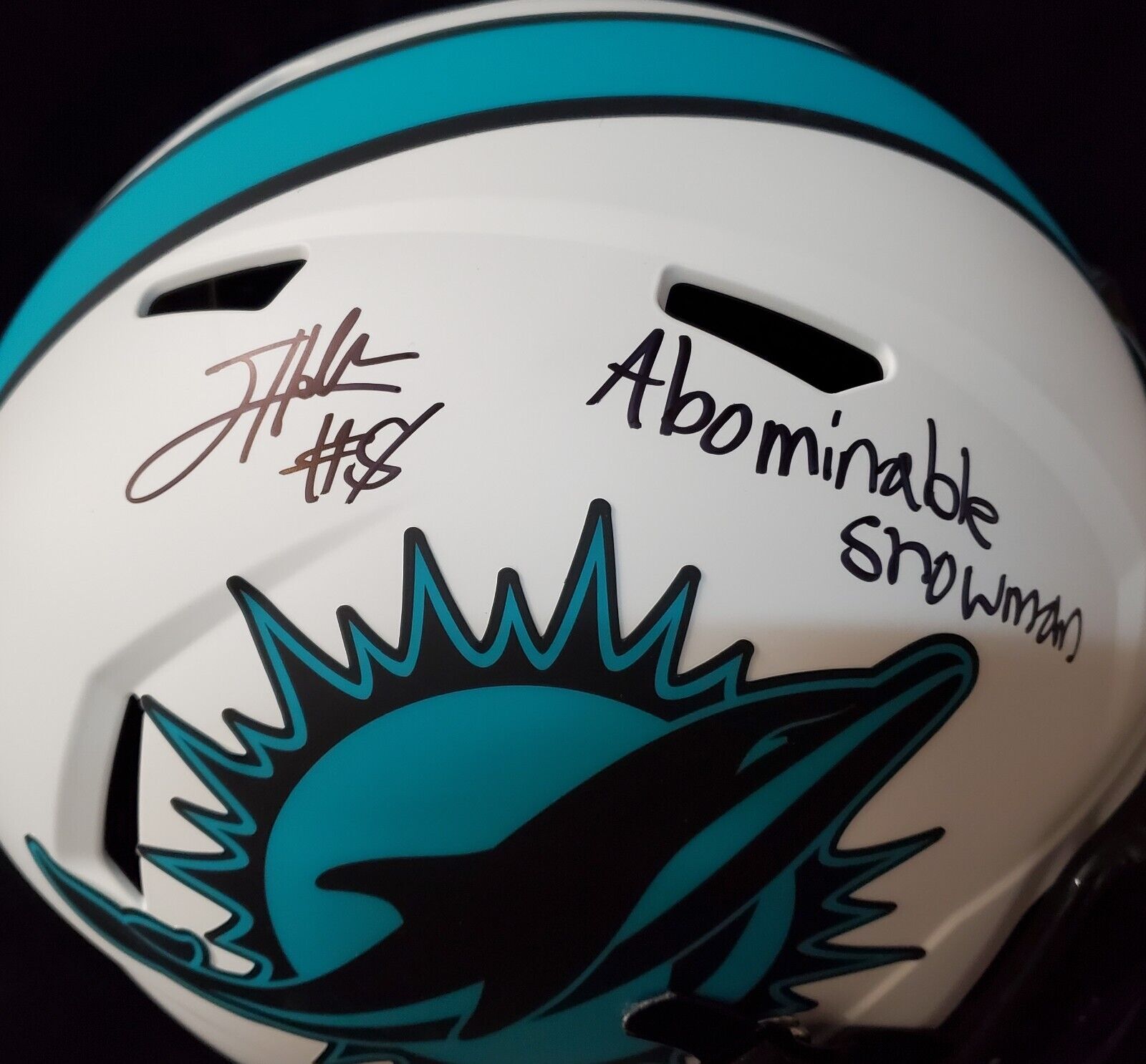 MVP Authentics Miami Dolphins Jevon Holland Signed Full Size Lunar Replica Helmet Jsa Coa 297 sports jersey framing , jersey framing