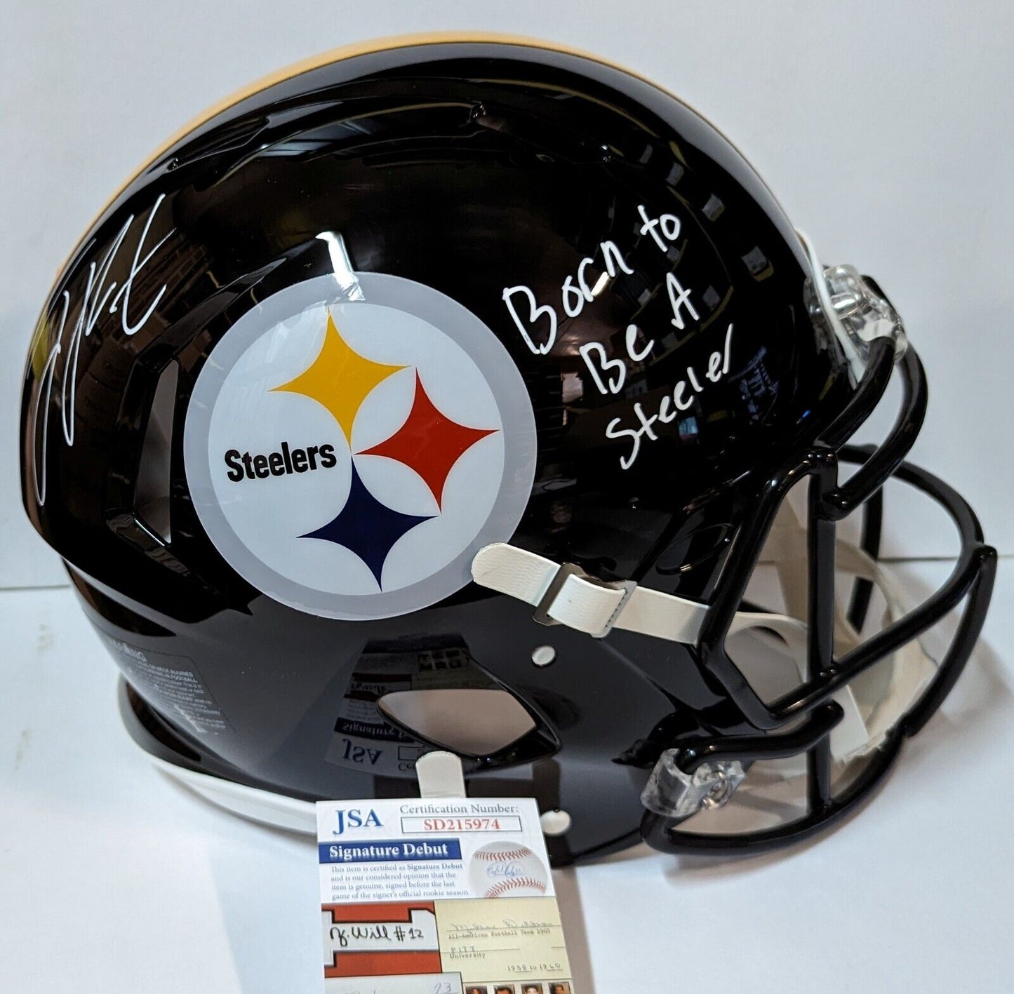 MVP Authentics Pittsburgh Steelers Joey Porter Jr Signed Full Size Speed Auth Helmet Jsa Coa 472.50 sports jersey framing , jersey framing