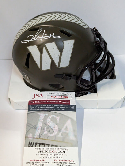 MVP Authentics Washington Commanders Clinton Portis Salute To Service Mini Helmet Jsa Coa 108 sports jersey framing , jersey framing