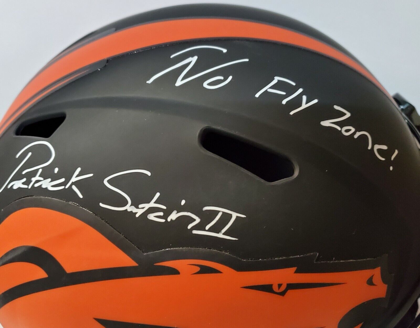 MVP Authentics Denver Broncos Pat Surtain Ii Signed Inscribed Full Size Eclipse Rep Helmet Jsa 315 sports jersey framing , jersey framing