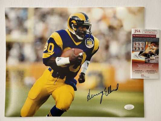 MVP Authentics Los Angeles Rams Henry Ellard Autographed Signed 11X14 Photo Jsa Coa 71.10 sports jersey framing , jersey framing