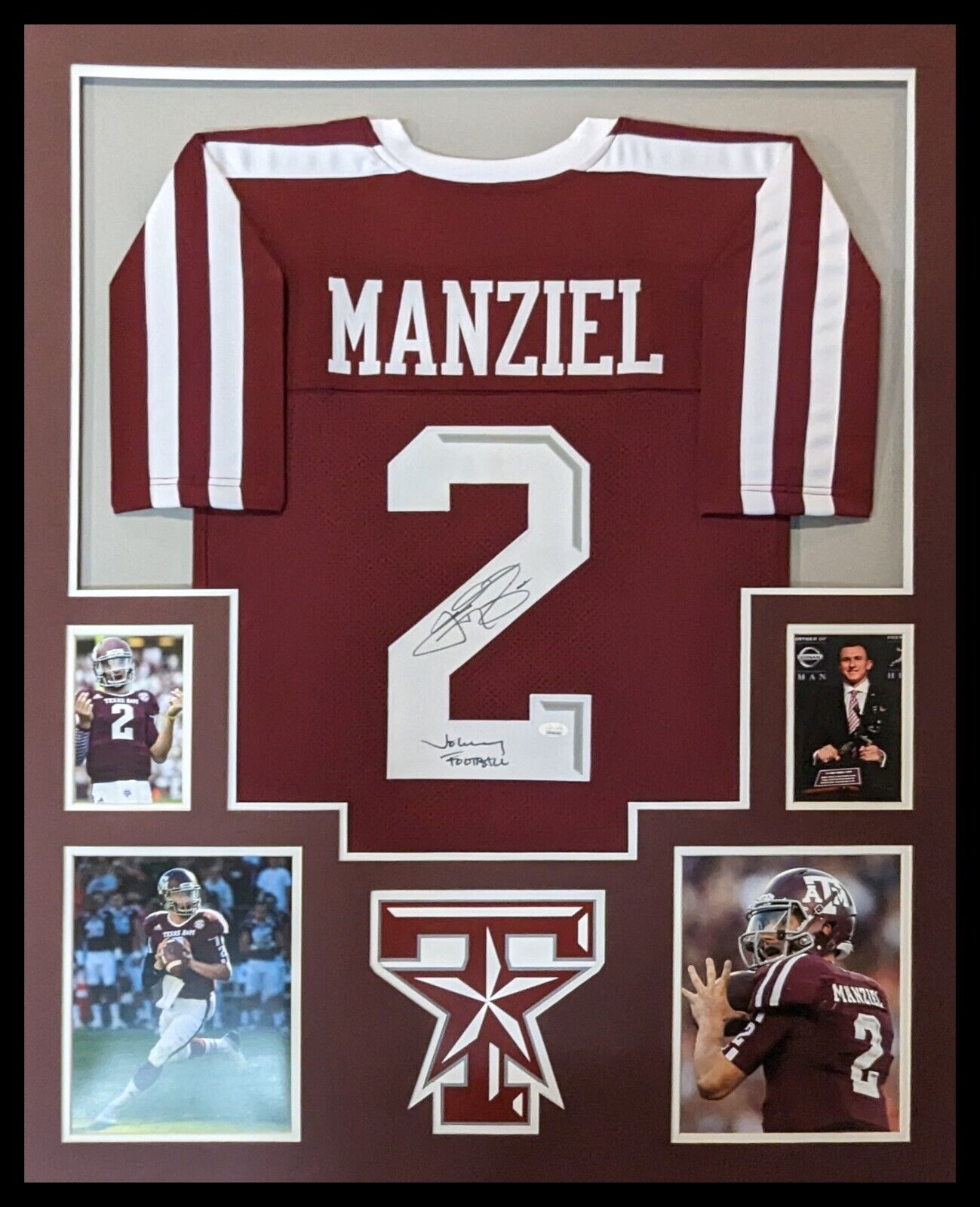Framed Texas A&M Aggies Johnny Manziel Autographed Signed Jersey Jsa Coa