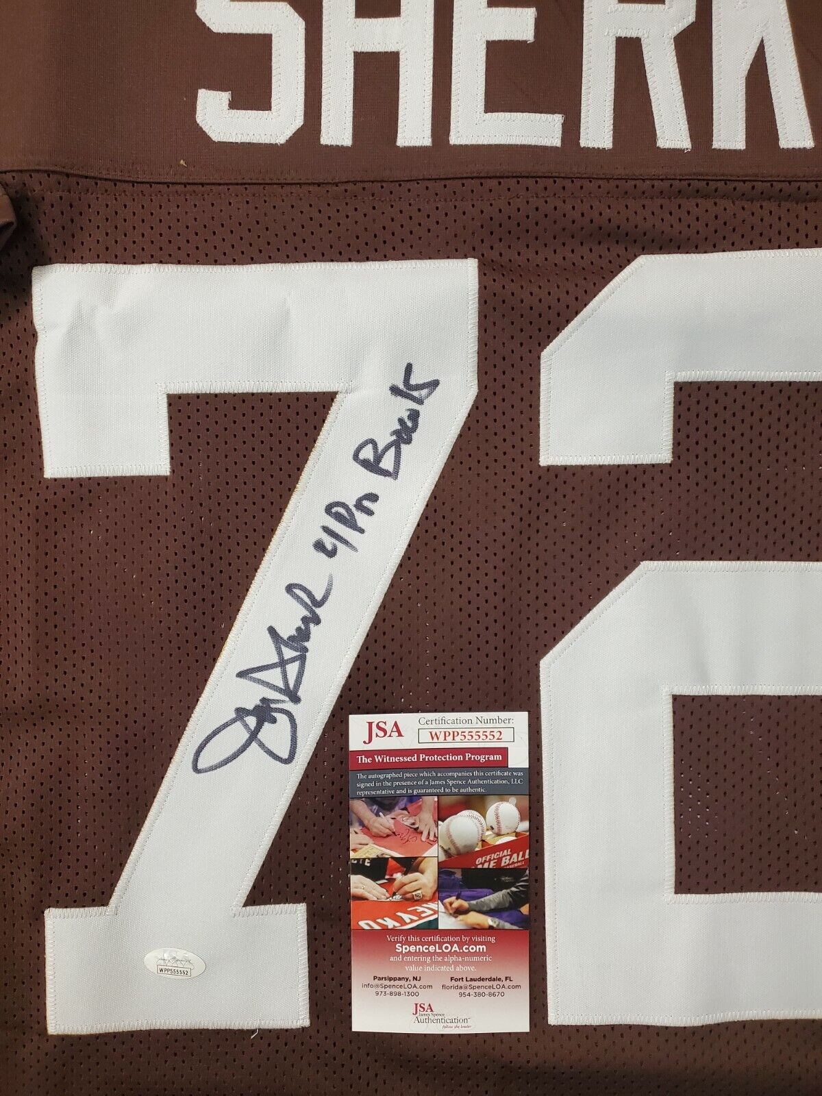 MVP Authentics Cleveland Browns Jerry Sherk Autographed Signed Inscribed Jersey Jsa Coa 89.10 sports jersey framing , jersey framing