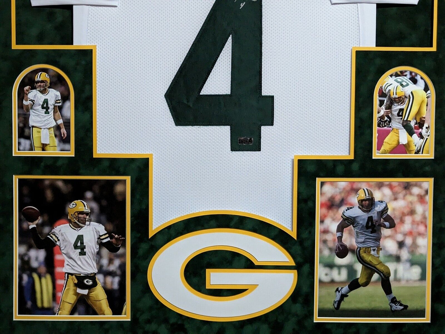 MVP Authentics Suede Framed Green Bay Packers Brett Favre Autographed Signed Jersey Radtke Holo 1125 sports jersey framing , jersey framing