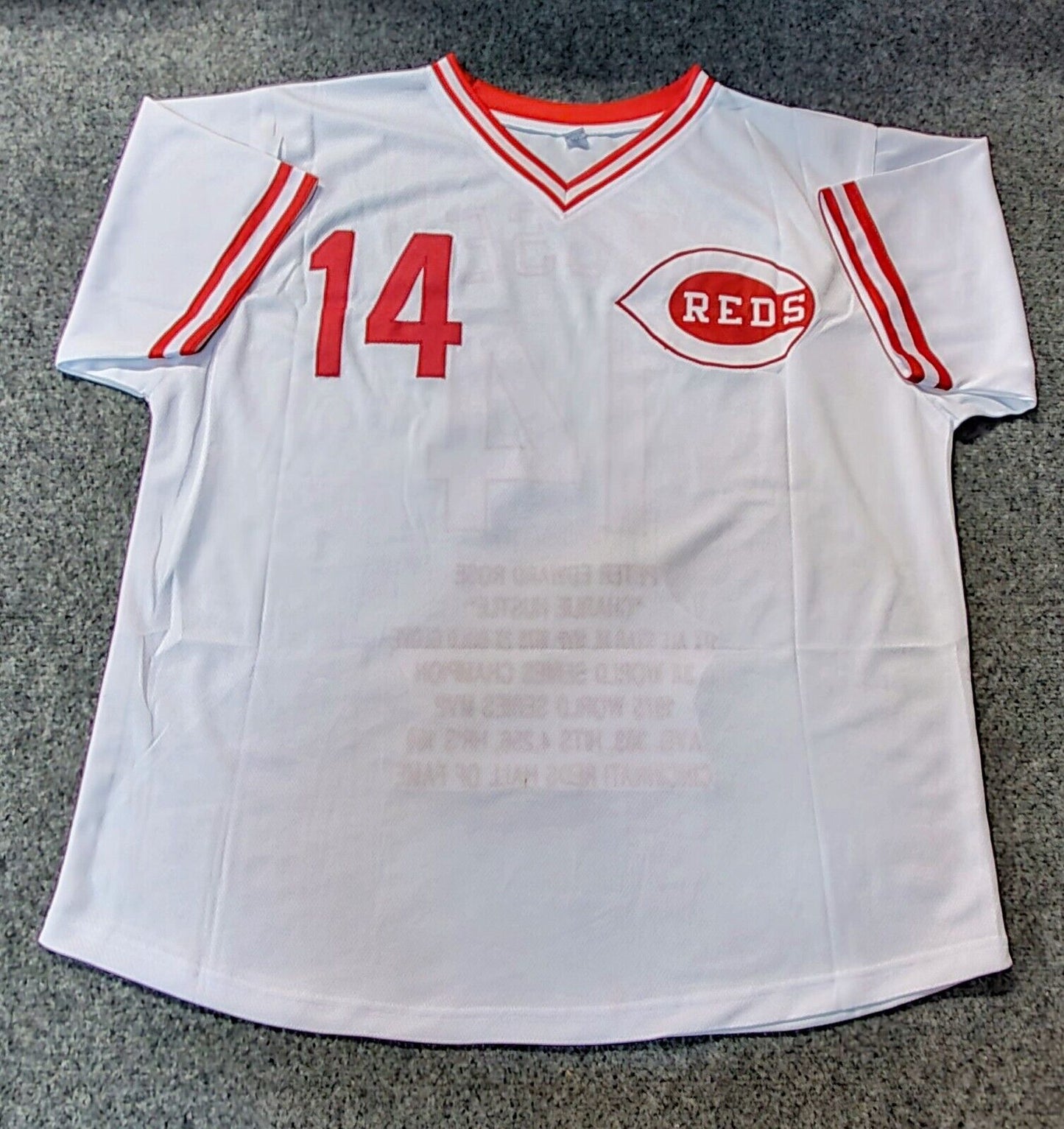 MVP Authentics Cincinnati Reds Pete Rose Autographed Signed Custom Stat Jersey Jsa Coa 148.50 sports jersey framing , jersey framing
