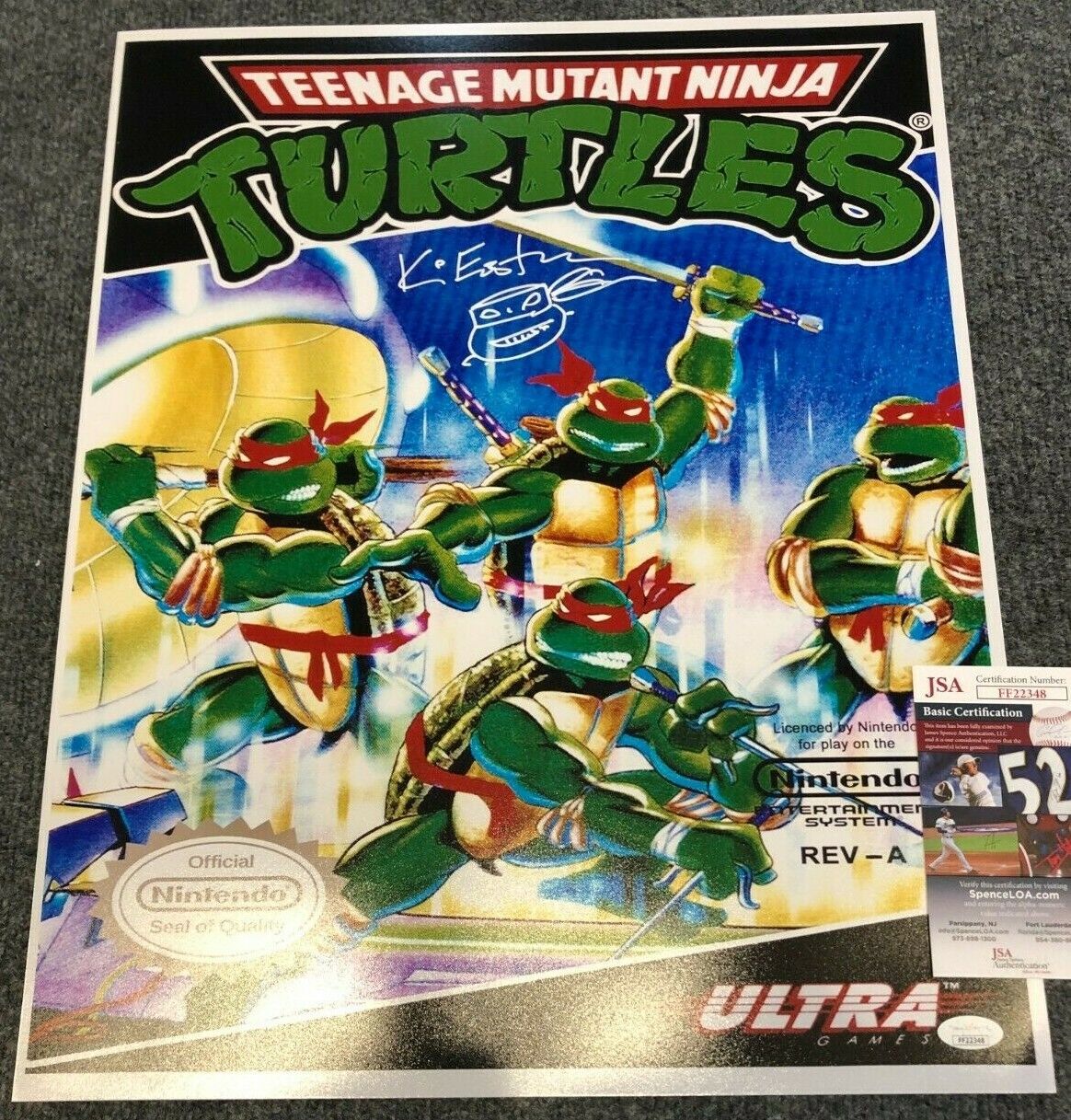 MVP Authentics Kevin Eastman Signed W/Sketch Teenage Mutant Ninja Turtles 16X20 Photo Jsa Coa 89.10 sports jersey framing , jersey framing