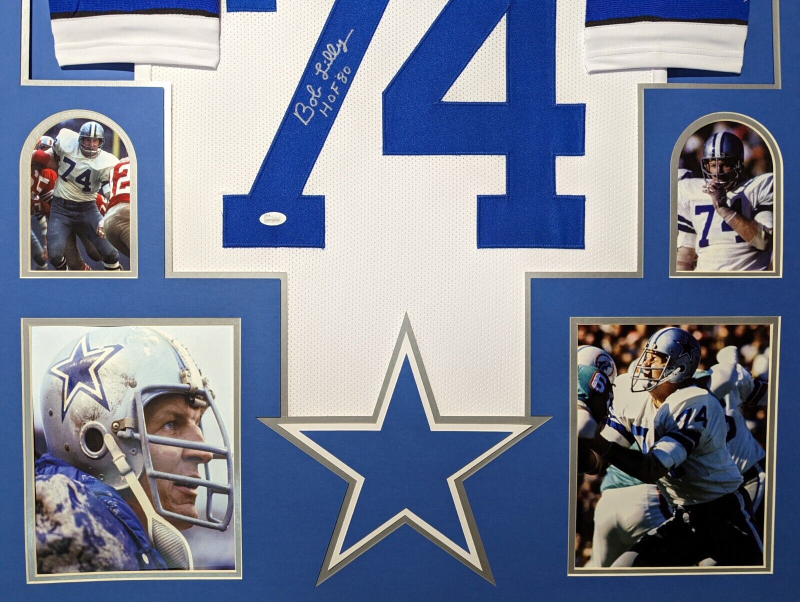 dallas cowboys football helmet signed by bob lilly Jersey Framing