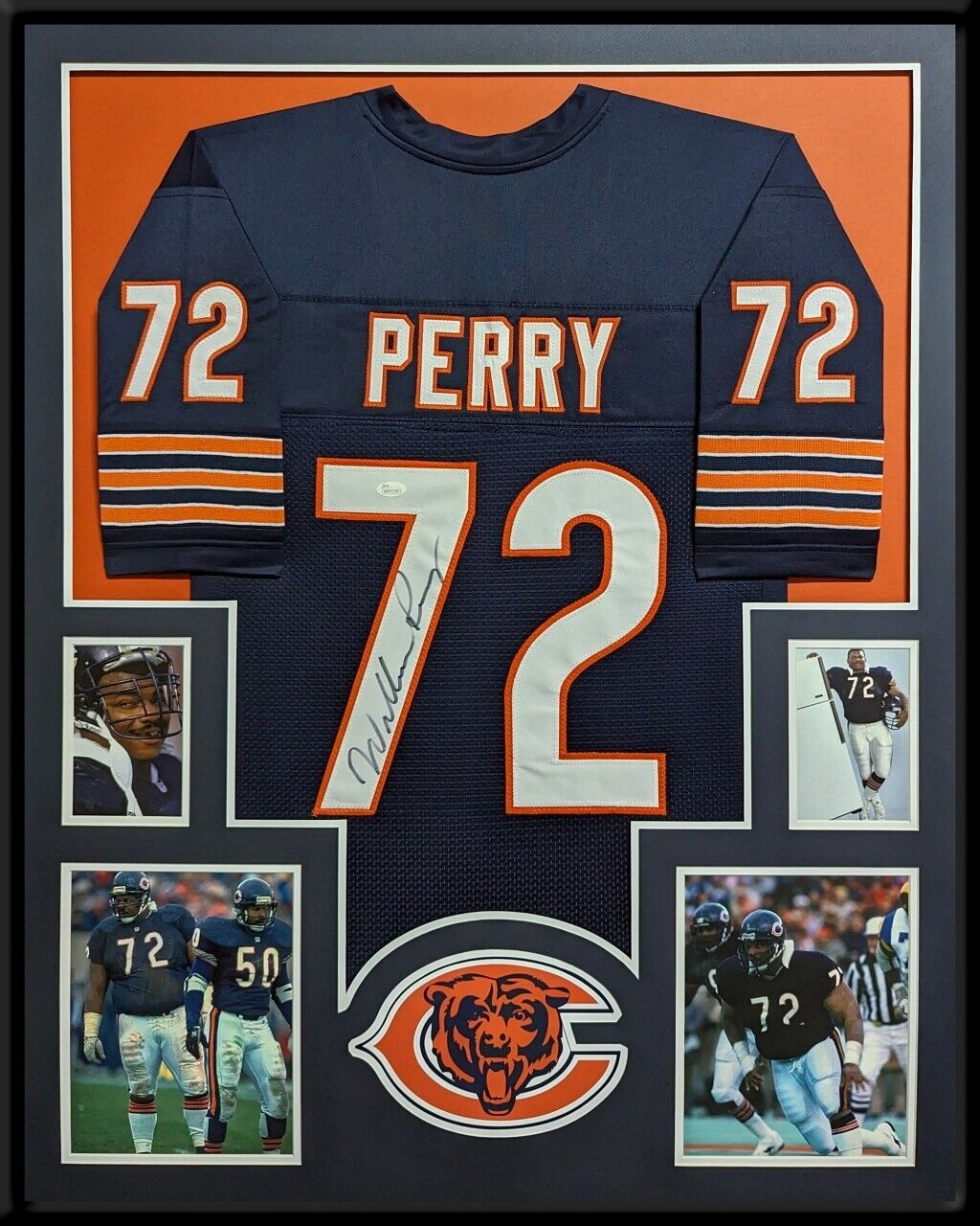 MVP Authentics Framed Chicago Bears William Fridge Perry Autographed Signed Jersey Jsa Coa 360 sports jersey framing , jersey framing
