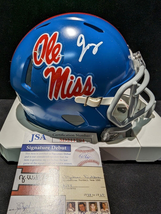 MVP Authentics Ole Miss Rebels Jonathan Mingo Signed Speed Mini Helmet Jsa Coa 117 sports jersey framing , jersey framing