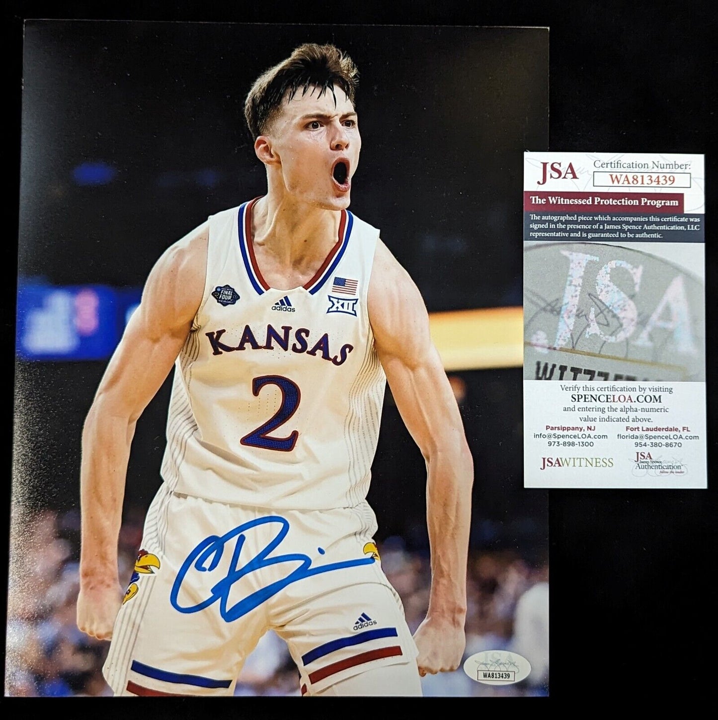 MVP Authentics Kansas Jayhawks Christian Braun Autographed Signed 8X10 Photo Jsa Coa 58.50 sports jersey framing , jersey framing