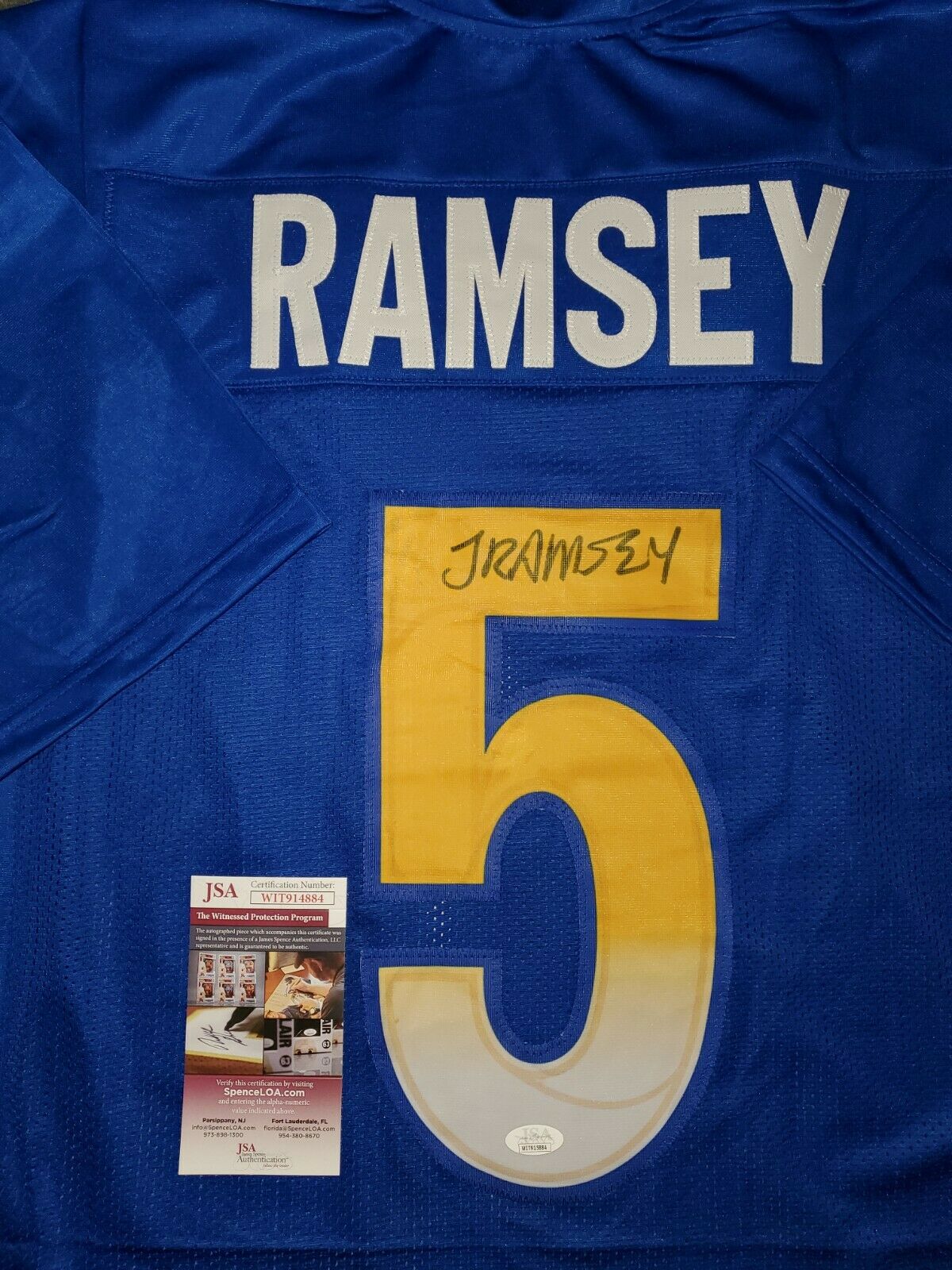 MVP Authentics Los Angeles Rams Jalen Ramsey Autographed Signed Jersey Jsa Coa 216 sports jersey framing , jersey framing
