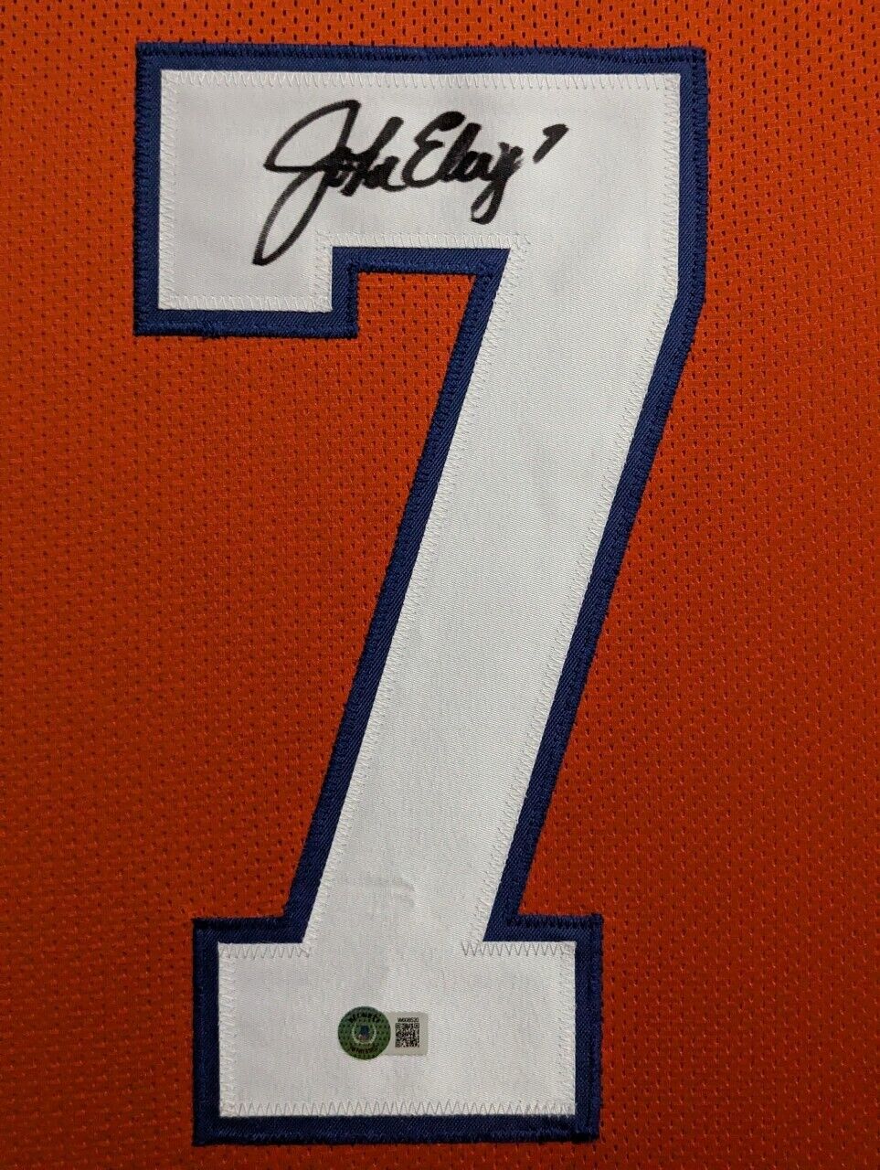 MVP Authentics Framed In Suede Denver Broncos John Elway Autographed Signed Jersey Beckett Holo 1125 sports jersey framing , jersey framing