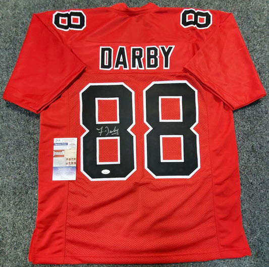 MVP Authentics Atlanta Falcons Frank Darby Autographed Signed Jersey Jsa Coa 98.10 sports jersey framing , jersey framing