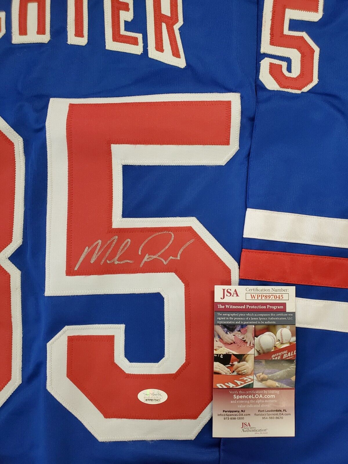 MVP Authentics N.Y. Rangers Mike Richter Autographed Signed Jersey Jsa  Coa 134.10 sports jersey framing , jersey framing