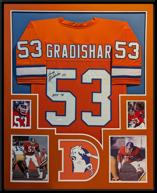 MVP Authentics Framed Denver Broncos Randy Gradishar Autographed Signed Jersey Jsa Coa 450 sports jersey framing , jersey framing