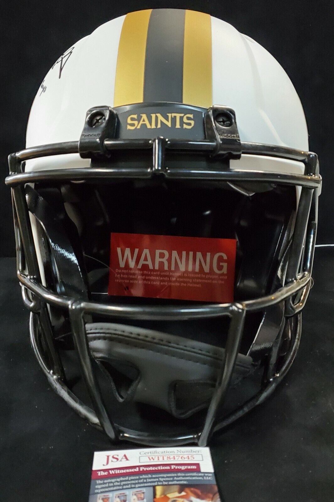 MVP Authentics New Orleans Saints Marques Colston Auto Inscribed F/S Lunar Auth Helmet Jsa Coa 404.10 sports jersey framing , jersey framing