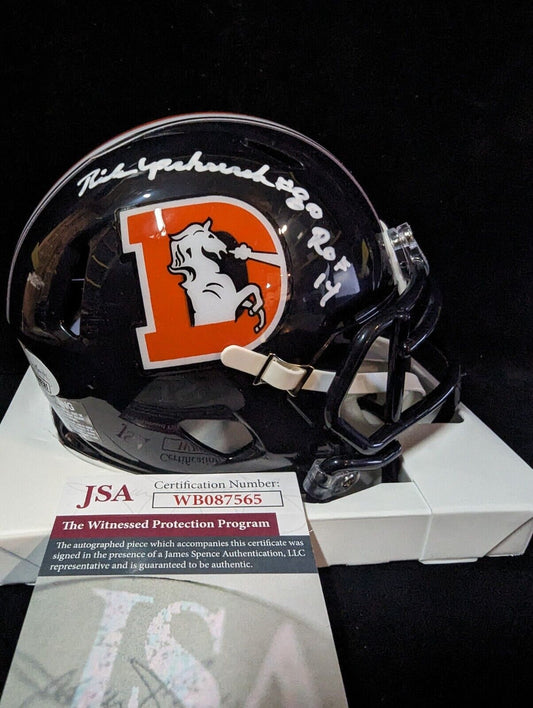 MVP Authentics Denver Broncos Rick Upchurch Autographed Inscribed Throwback Mini Helmet Jsa Coa 72 sports jersey framing , jersey framing