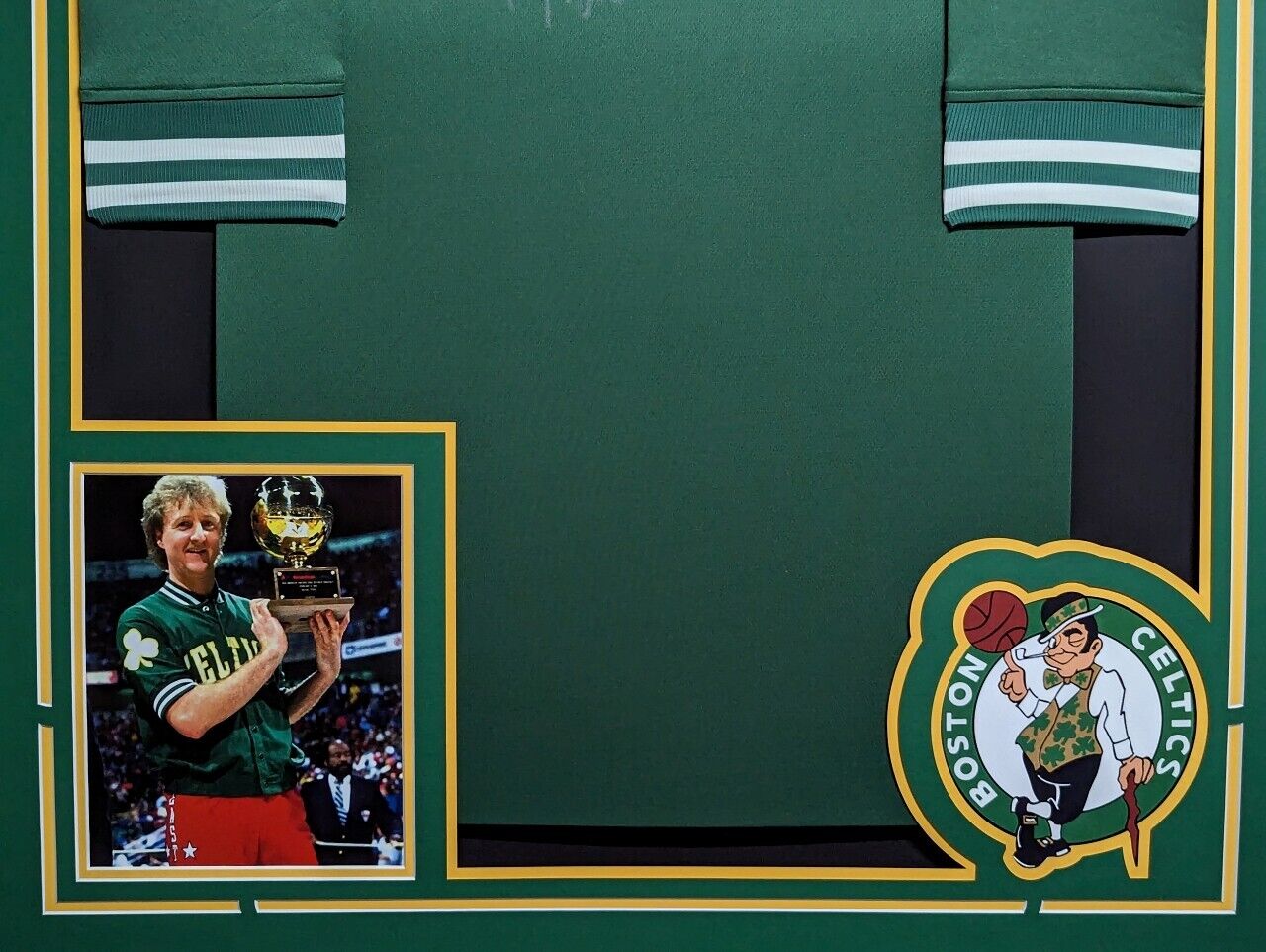 MVP Authentics Framed Boston Celtics Larry Bird Autographed Warm Up Jacket Larry Bird Holo 900 sports jersey framing , jersey framing